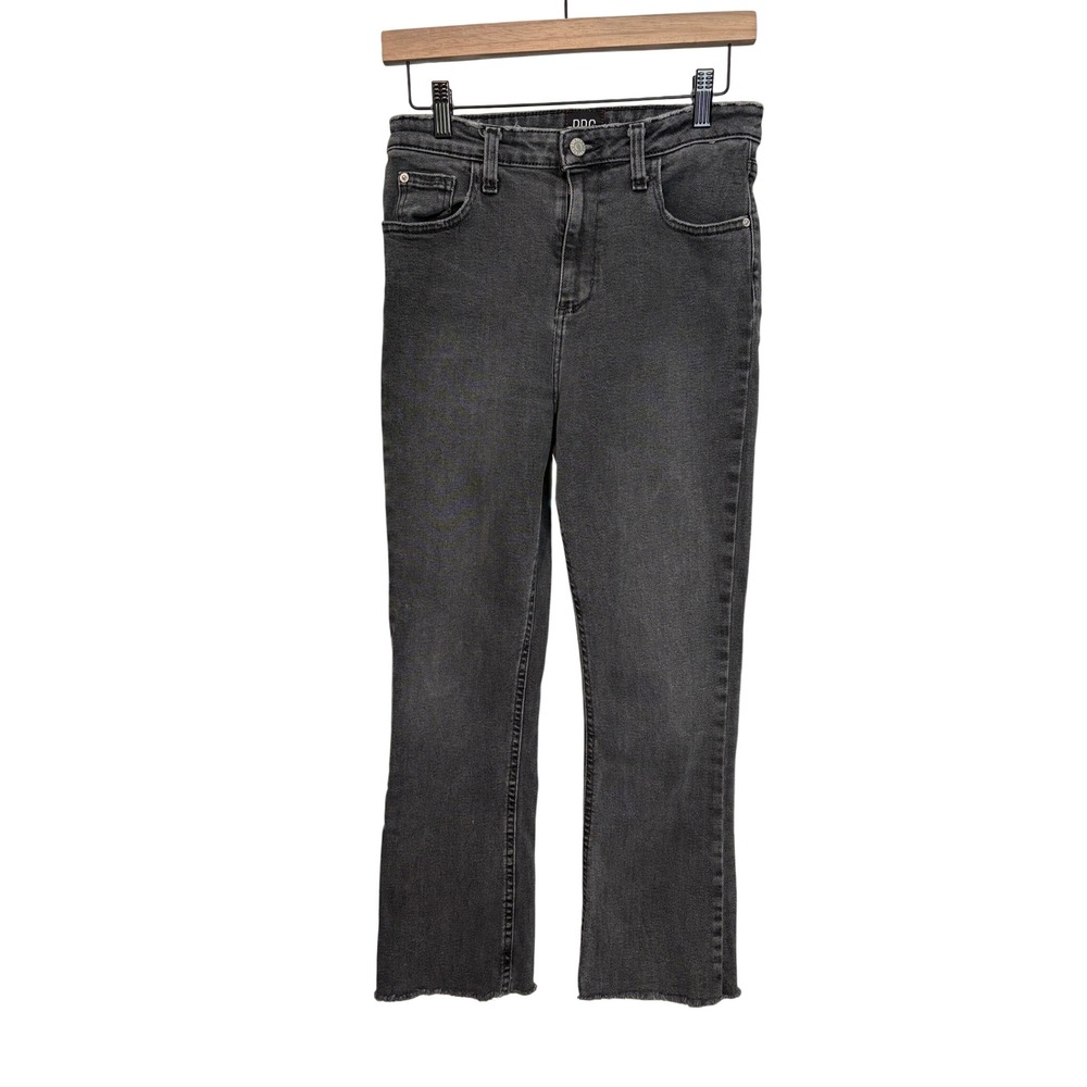 BDG Urban‎ Outfitters Kick Flare High Rise Cropped Jeans Washed Black 27 Raw Hem